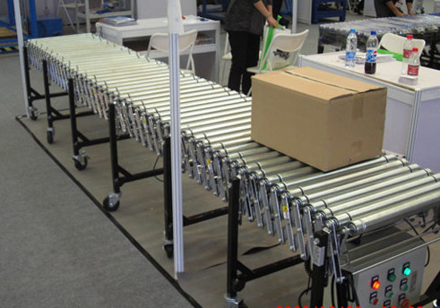 伸縮輥筒輸送機運行圖,www.xunzhidg.com